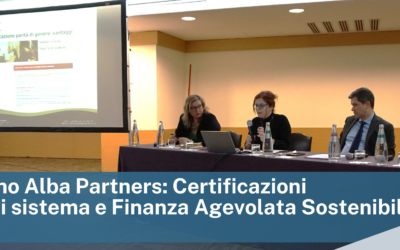 Convegno Alba Partners 1 Marzo: Certificazioni Etiche di sistema e Finanza Agevolata Sostenibile