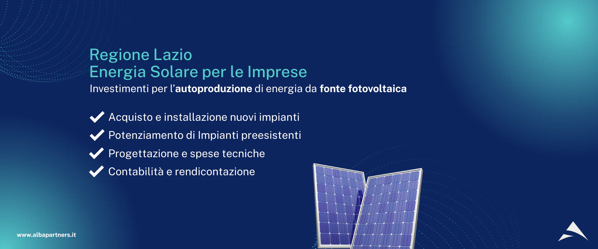 Regione Lazio – Energia Solare per le Imprese: investimenti per l’autoproduzione di energia da fonte fotovoltaica