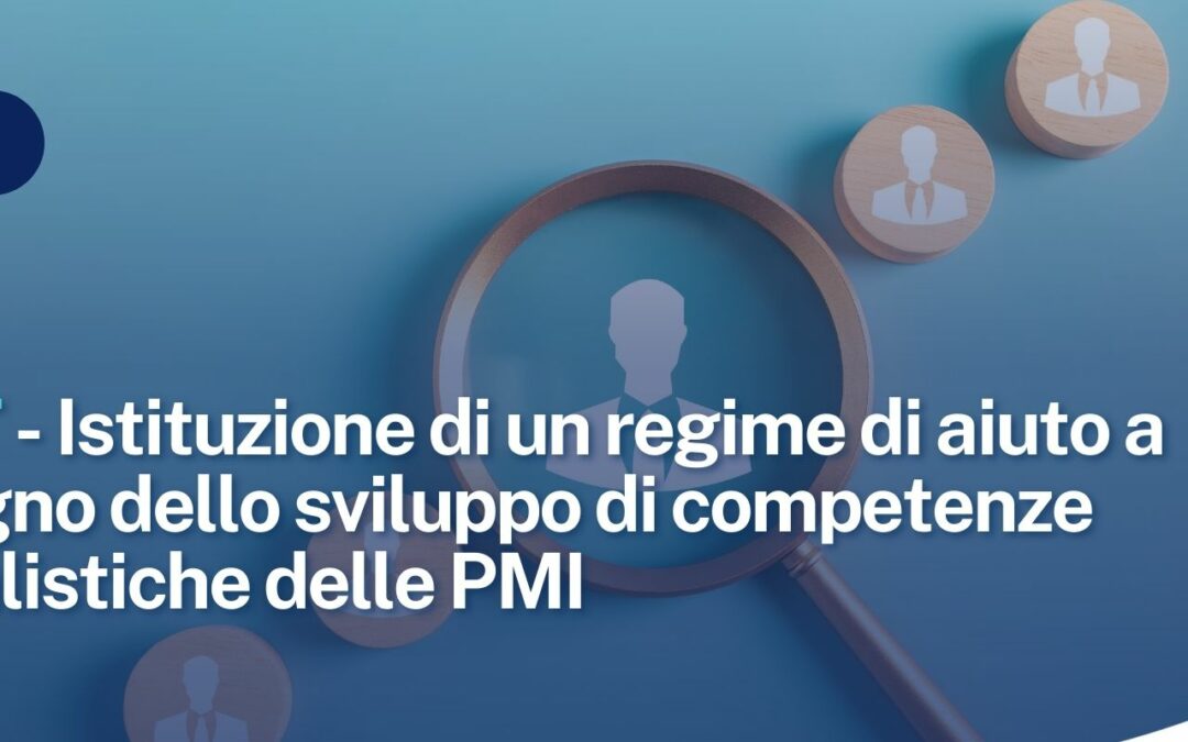 MIMIT – Istituzione di un regime di aiuto a sostegno dello sviluppo di competenze specialistiche delle PMI